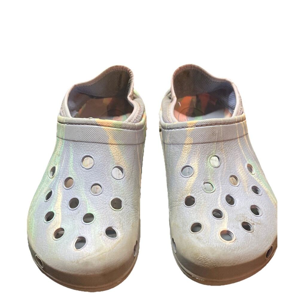 SKECHERS Foamies Girls Sz 4 Yellow Slip On Rubbery Clogs Casual Shoes